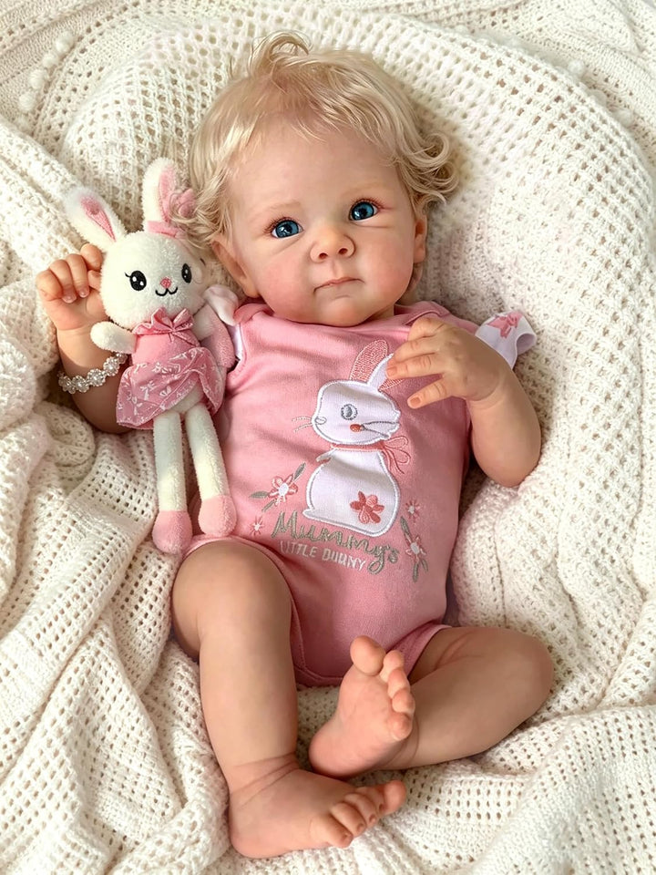 Zero pam Reborn Baby Vollsilikon Lebensecht,Reborn Baby Mädchen, 48CM Lebensechte Babypuppen Wie Ech