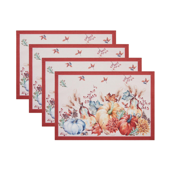 Elrene Home Fashions Botanical Harvest Tischsets, Kürbisdesign, 33 x 48,3 cm, 4 Stück 13"x19" (Set o