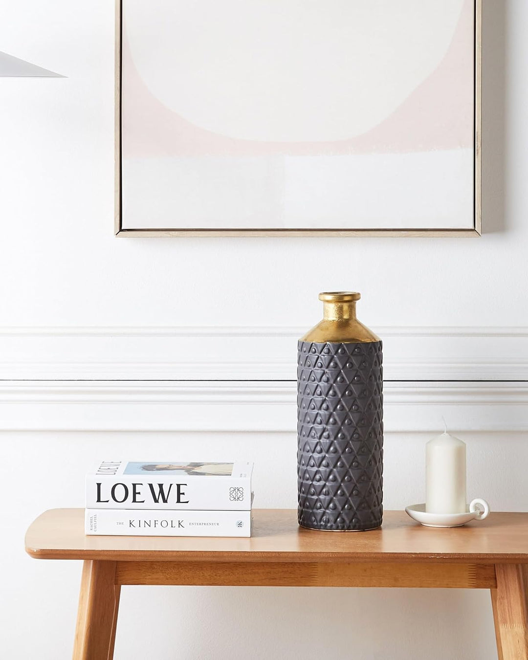 Hohe Vase im antiken Stil schwarz Arsin