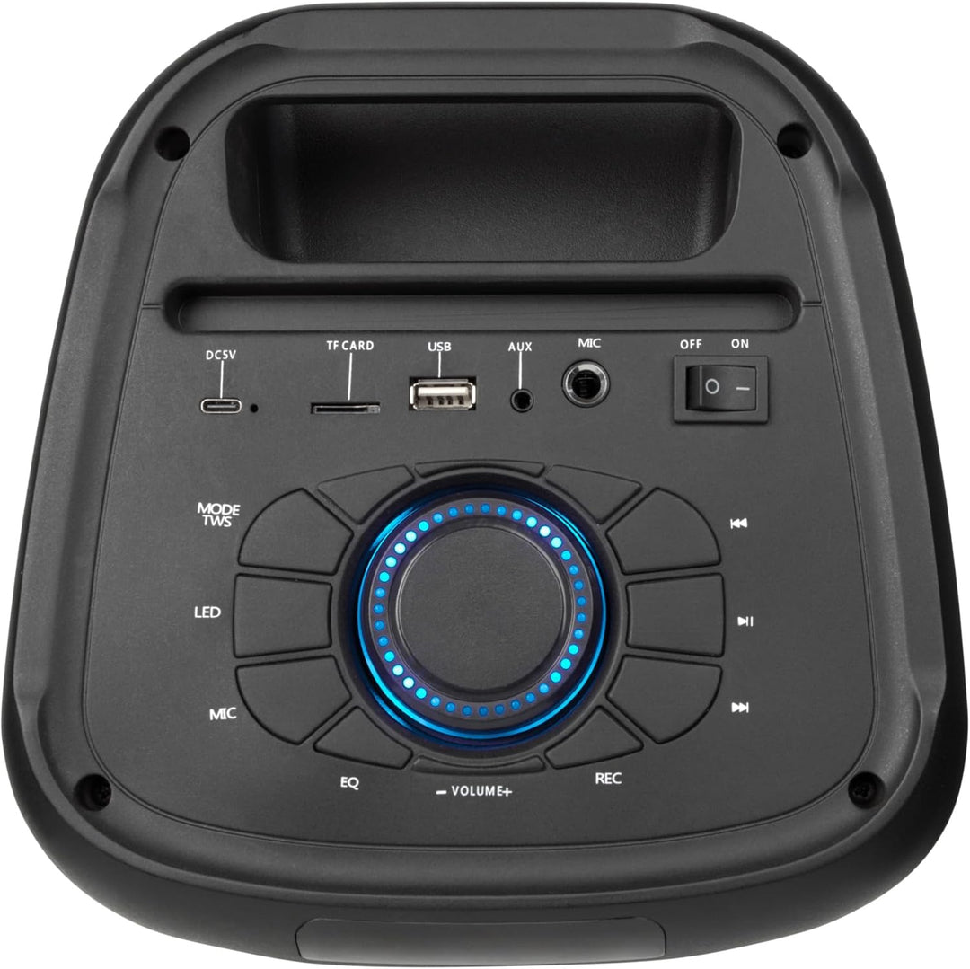 INTEMPO EE7515BLKSTKEU7 Bluetooth Karaoke Lautsprecher - Party-Stereolautsprecher mit Kabelmikrofon,