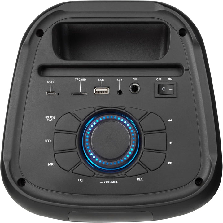INTEMPO EE7515BLKSTKEU7 Bluetooth Karaoke Lautsprecher - Party-Stereolautsprecher mit Kabelmikrofon,