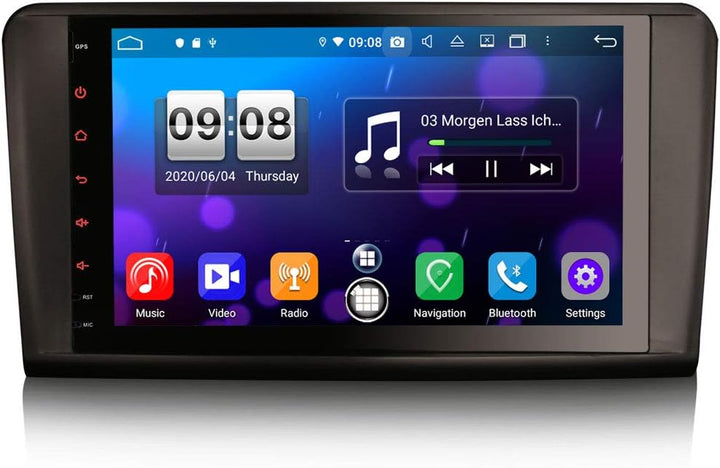 GONFEN 9 Zoll Android 11 Autoradio GPS Navi für Mercedes Benz ML Klasse W164 GL Class X164 Kabellose