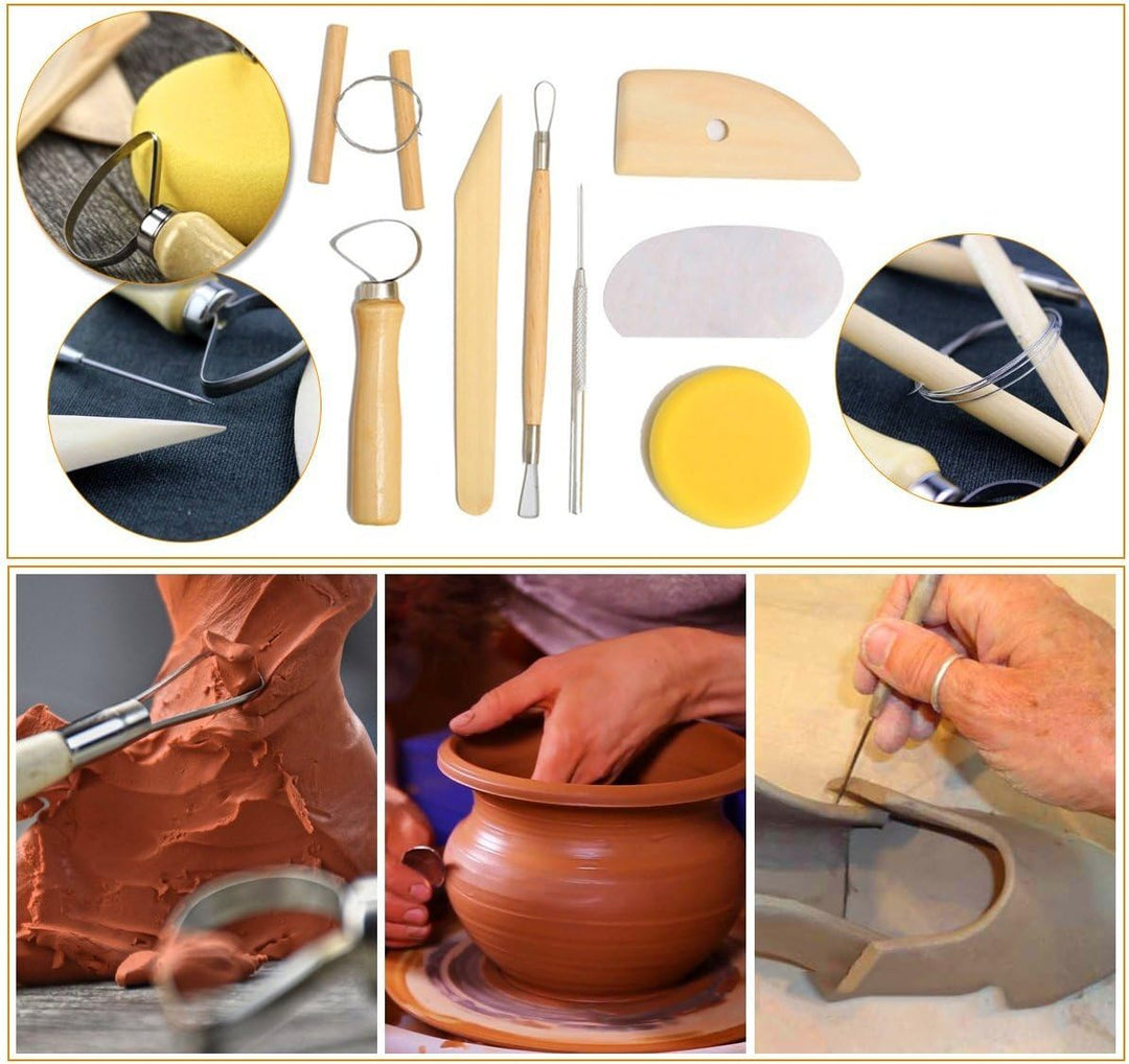 Winterworm 51 TLG Satz Modellierwerkzeug Modellierset für Ton Gips Modellbau Malerei Wachs Töpfer Kn