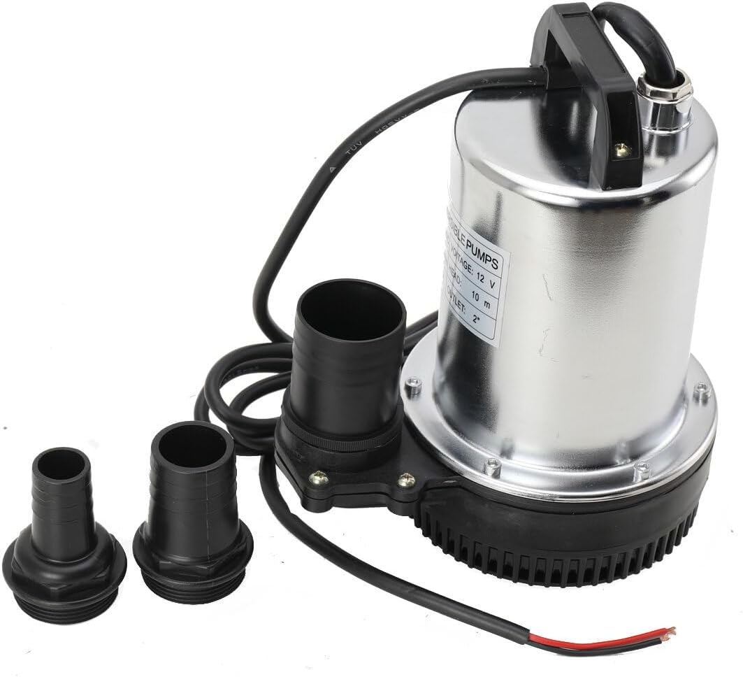 Tauchpumpe 12V, 160W Tauchwasserpumpe, Wasser Brunnenpumpe Eintauchtiefe von 0,5m-8m, Tauchpumpen Mi
