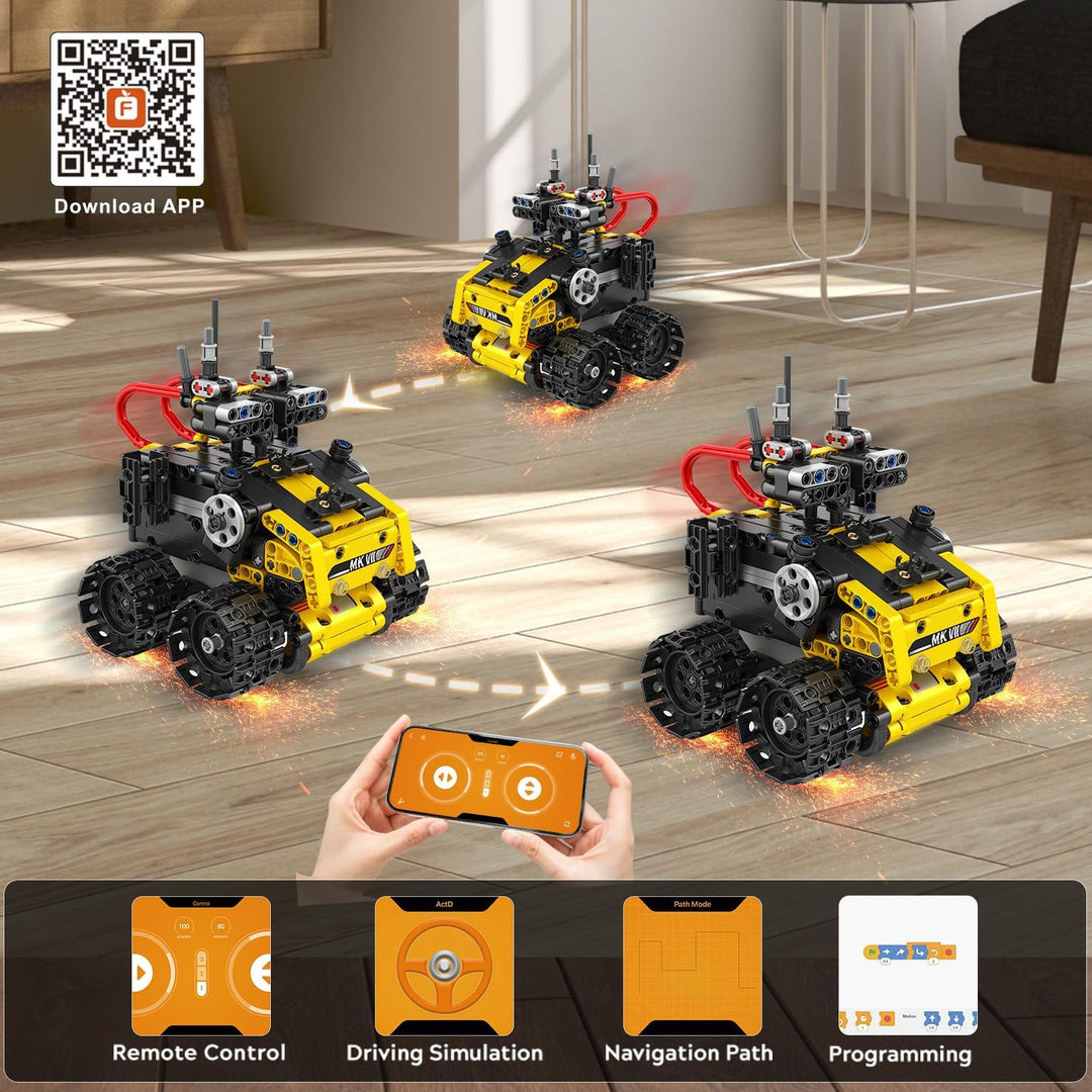 Technik Roboter Bauspielzeug für Kinder - 5 in 1 App & Fernsteuerung Technik Spielzeug, Wall Robot/E