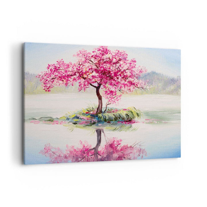 Bilder auf Leinwand 100x70cm Leinwandbild mit Rahmen Baum Abstraktion Gross Wanddeko Bild Schlafzimm