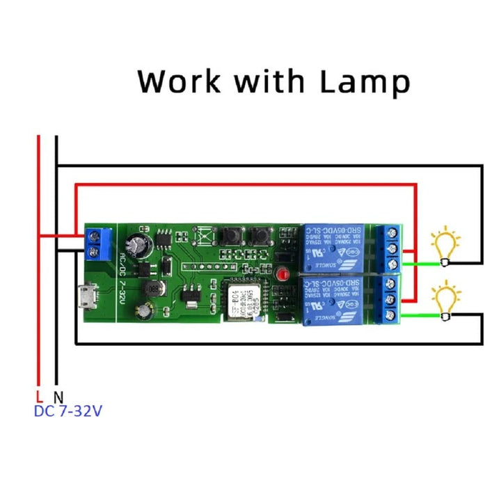 MHCOZY 2-Kanal WiFi RF Wireless Switch Relais, Inching Self-Locking Interlock Modus, Ewelink App Rem