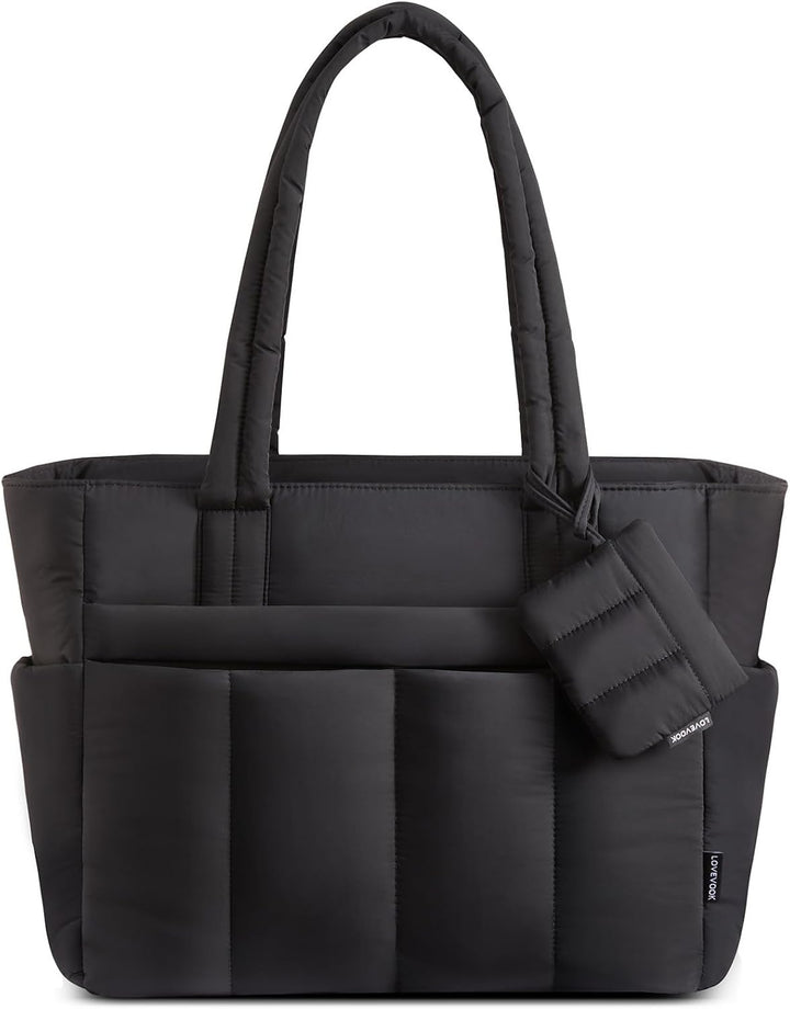 LOVEVOOK Shopper Tasche Damen Handtasche Gross, Leicht Arbeitstasche Puffer Tote Bag mit Vielen Fäch