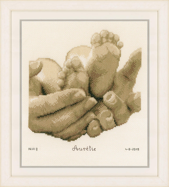 Vervaco PN-0153837 Baby's Füsschen Stickpackung Zählmuster, Baumwolle, mehrfarbig, ca. 22 x 23 cm /