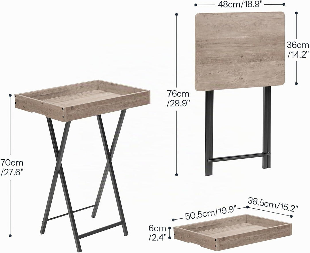 HOOBRO Beistelltisch, Klappbarer Nachttisch, Couchtisch, Faltbarer TV-Tablett zum Essen, Snack-Abend