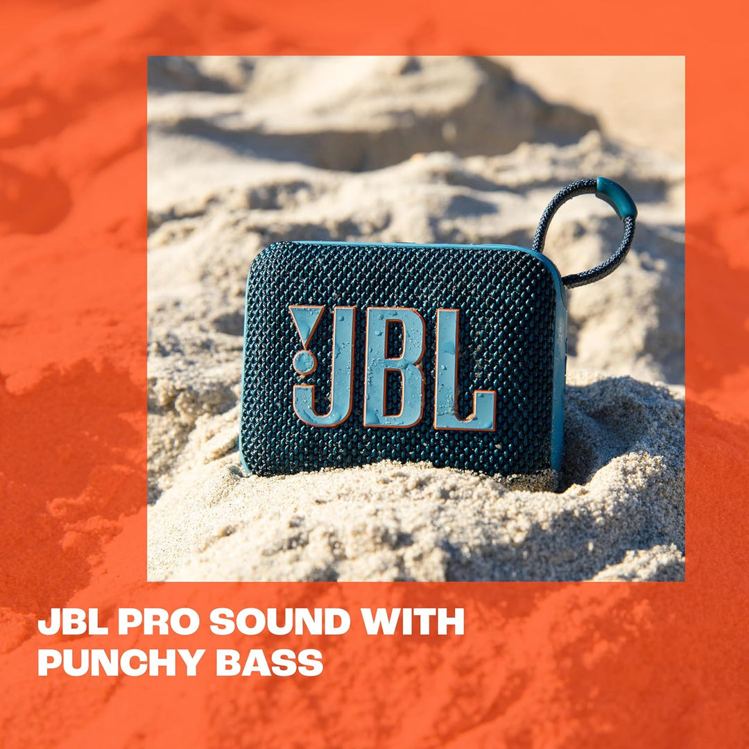 JBL Go 4 in Blau – Tragbare Bluetooth-Lautsprecher-Box Pro Sound, tiefem Bass und Playtime-Boost-Fun
