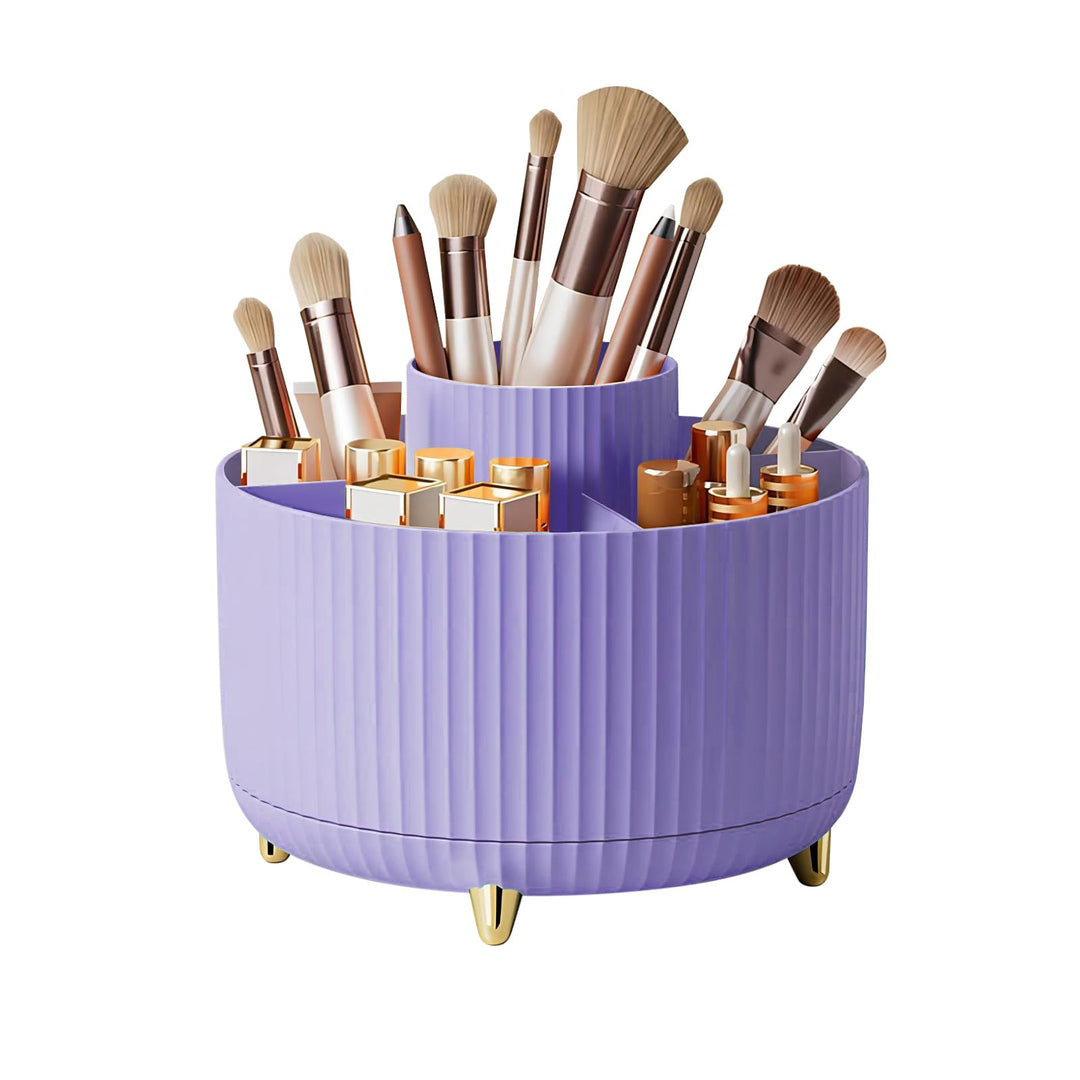 DASITON Make up Kosmetik Organizer mit 5 Fächern,360° Drehbarer Pinsel Organizer,Grosser Kapazität S
