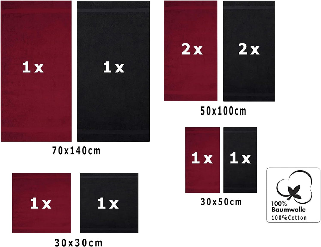 Betz 10-TLG. Handtuch-Set Classic 100% Baumwolle 2 Duschtücher 4 Handtücher 2 Gästetücher 2 Seiftüch