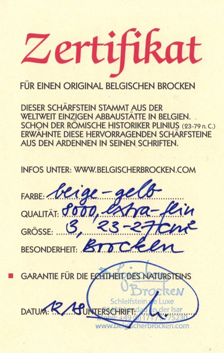 Schleifstein Belgischer Brocken gelb mit Edelsteinen Grösse 3 (23-27 cm²) Damast-Messer-Schärfer