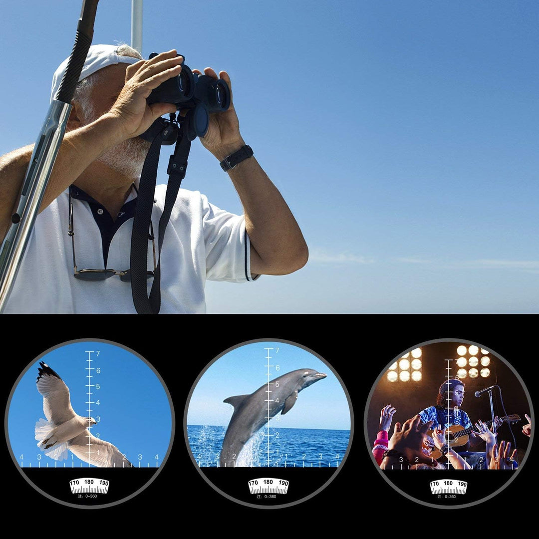 USCAMEL 10X50 Fernglas Kompakt, HD Militär Feldstecher mit Reichweitenanzeige, Multifunktions-Kompas