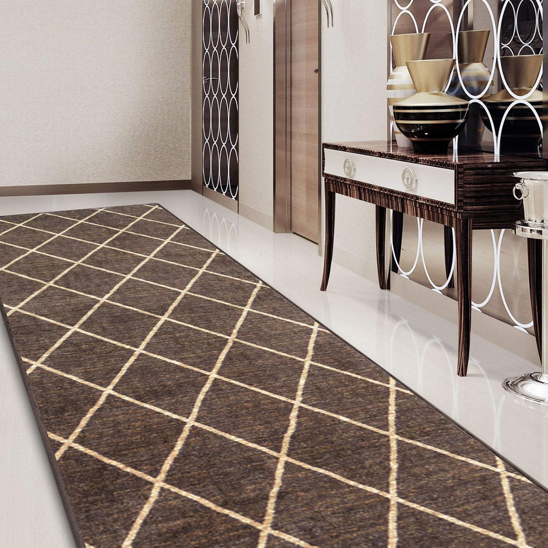 Floordirekt Teppich-Läufer Cosenza | Modernes Rauten-Design | Hochwertige Verarbeitung | Rutschhemme