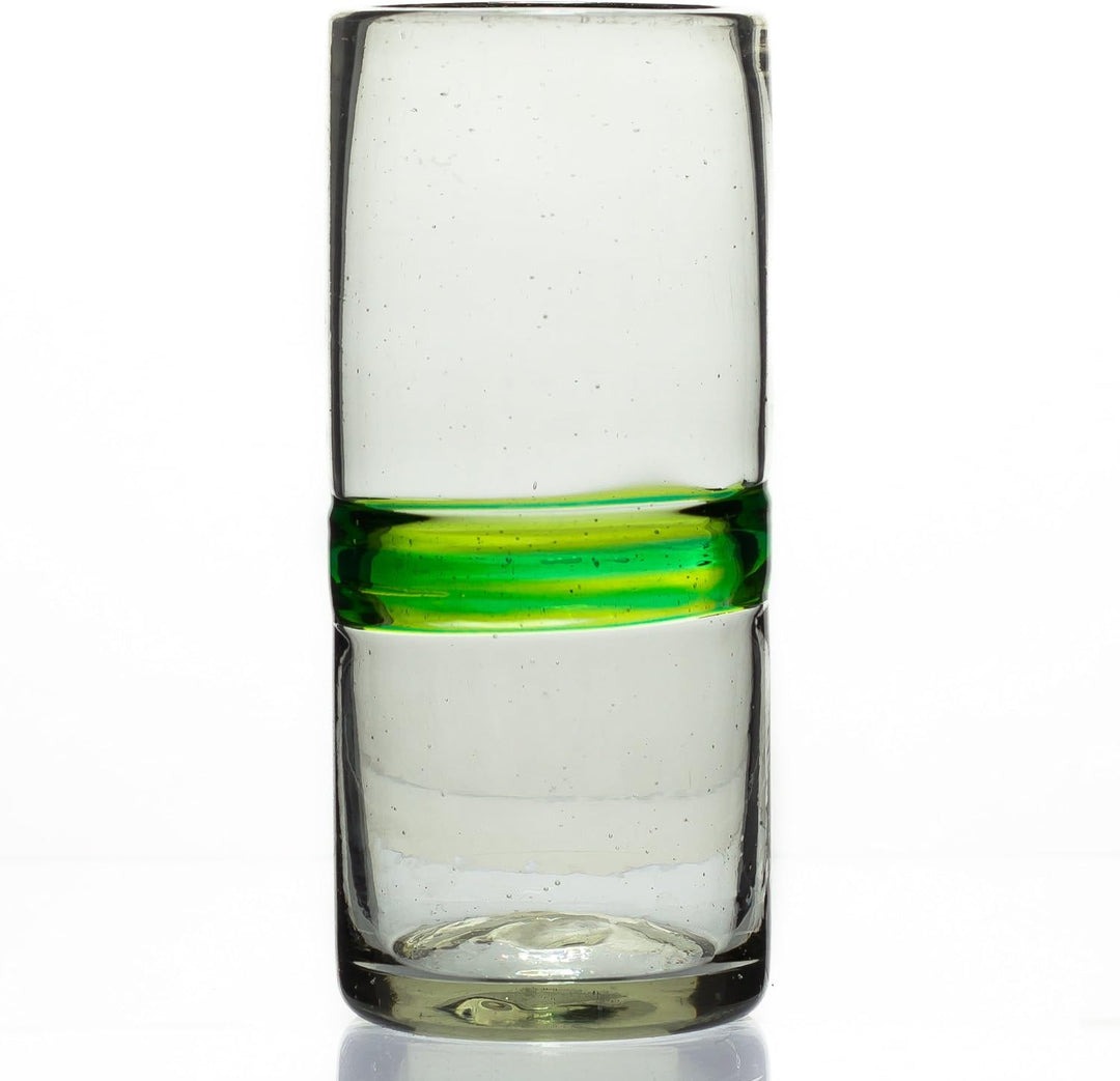 Tumia LAC Handgemachtes Hi-Ball Glas - recyceltes Glas - Gemischtes Grün - Set aus 2 Gläsern, 2