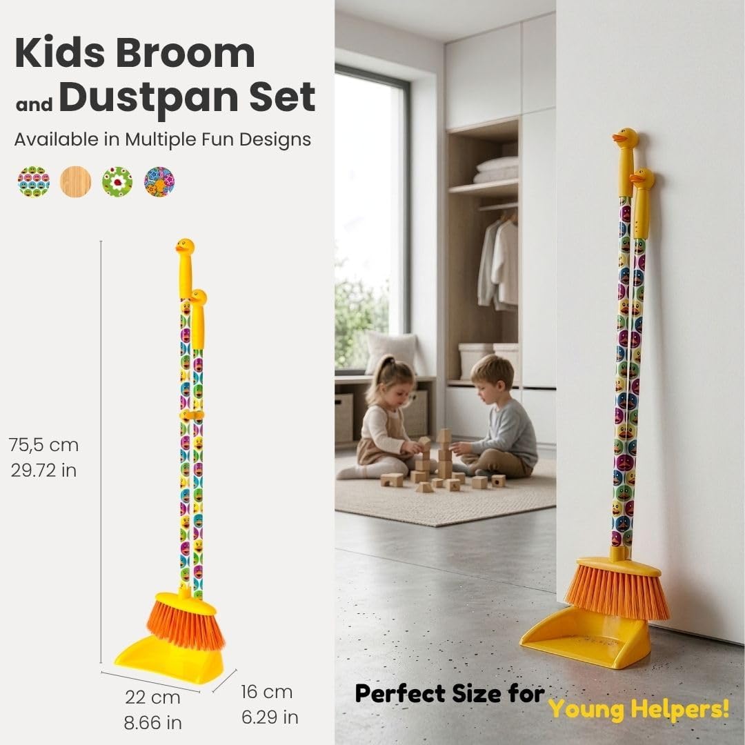 Vigar - Kids | Kehrset mit Besen und Kehrschaufel für Kinder Ducks
