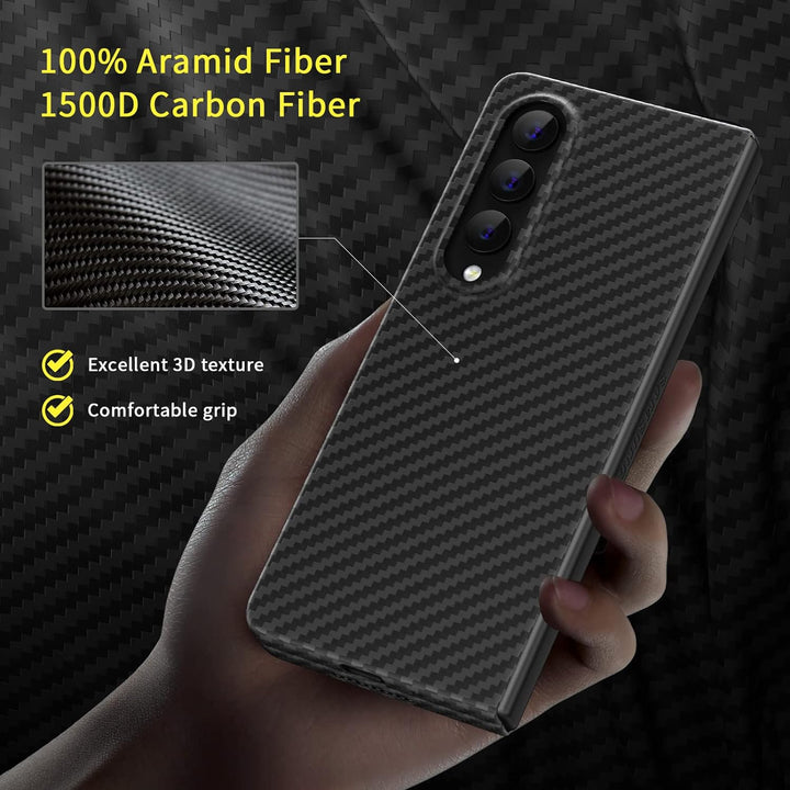 memumi Carbon Hülle für Galaxy Z Fold 4, 0,5 mm Superdünne, Hülle aus echter Aramidfaser [100% Arami