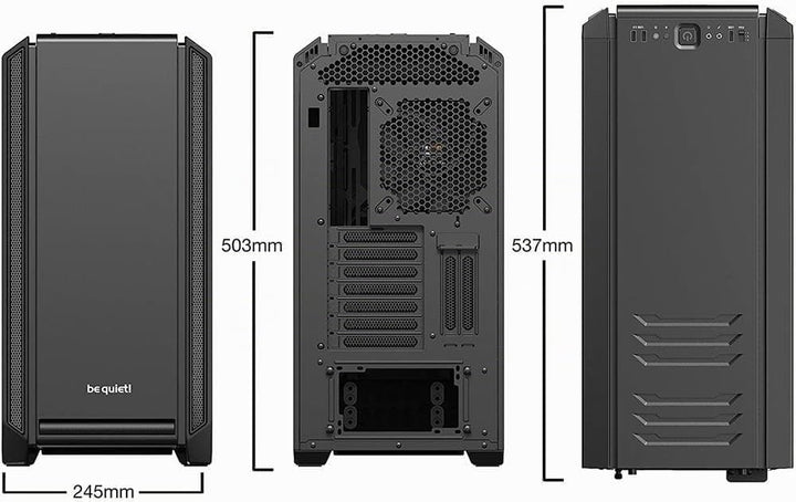 be quiet! Silent Base 601 Black PC-Gehäuse, 2X Pure Wings 2 140mm Lüfter, bis 360mm Radiator, E-ATX