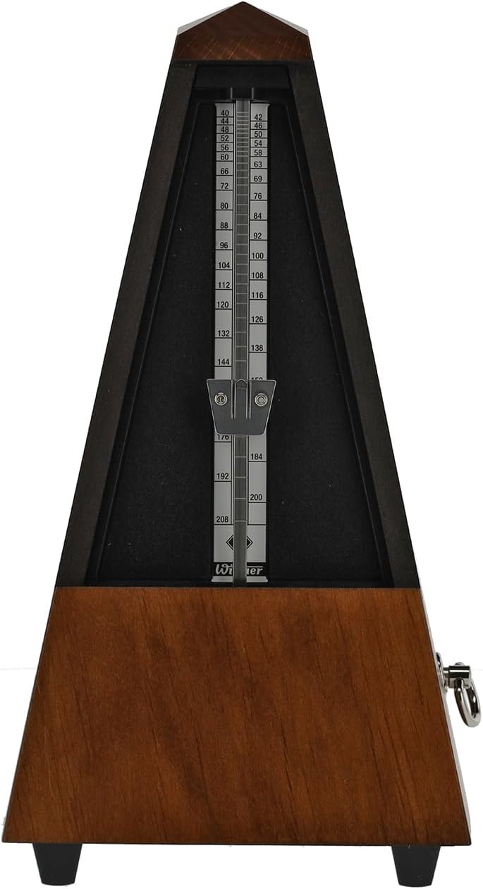 Wittner Metronom 803M Holzgehäuse ohne Glocke Taktell Pyramidenform nussbraun matt, nussbraun matt