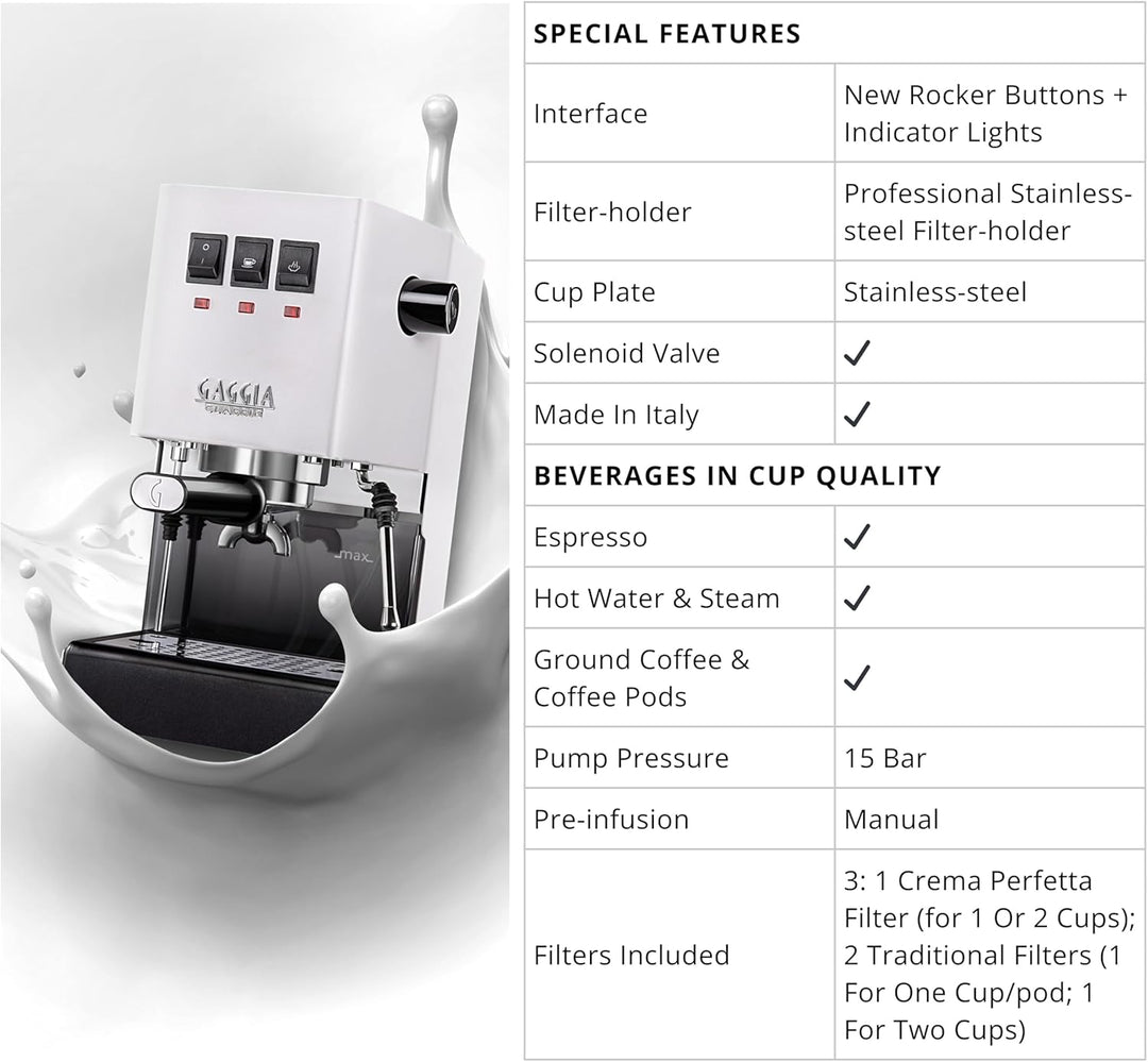 Gaggia Classic Evo weiss RI9481/13 Polarweiss, Polarweiß