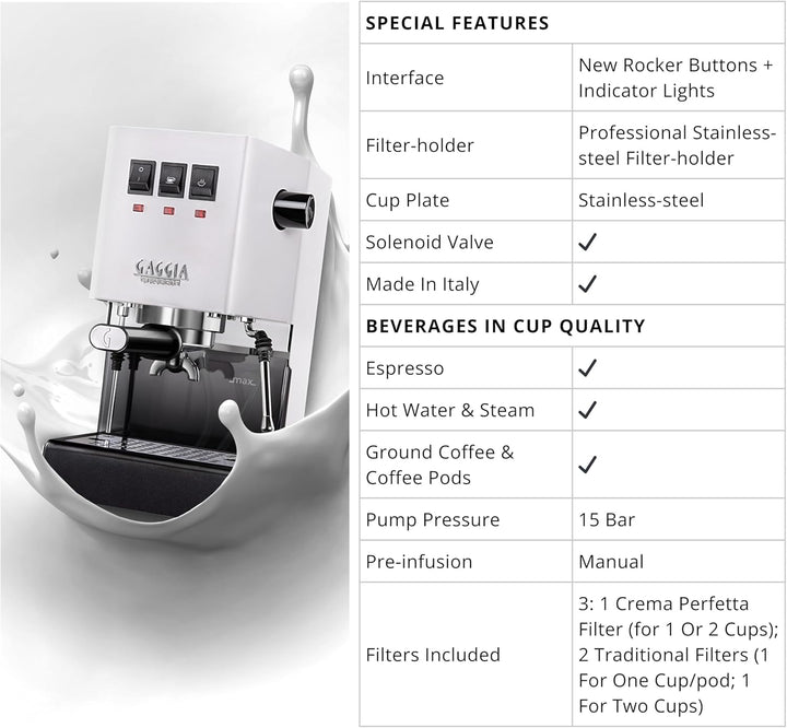 Gaggia Classic Evo weiss RI9481/13 Polarweiss, Polarweiß