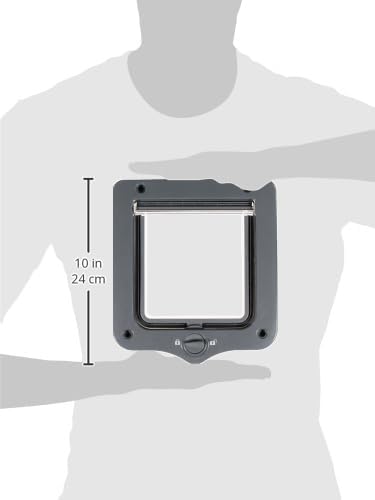 TRIXIE 44202 2~Wege Freilauftür, 20 × 22 cm, grau, 390 g Dunkelgrau 390 g (1er Pack), Dunkelgrau 390