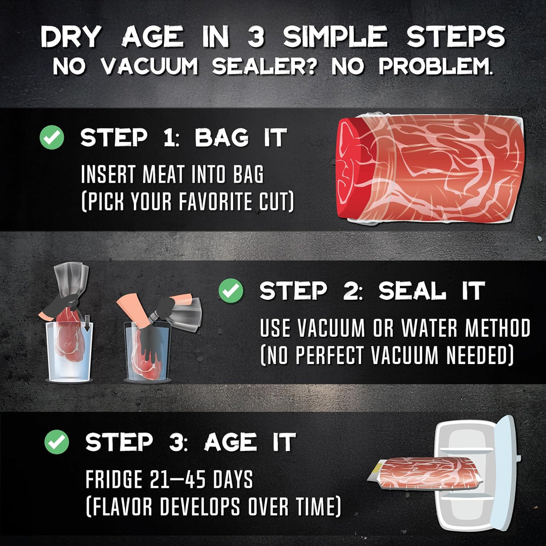 Dry Age Beutel für Rindersteak.Erstellen Sie einfach köstliches DIY-Age-Fleisch.Atmungsaktives Membr