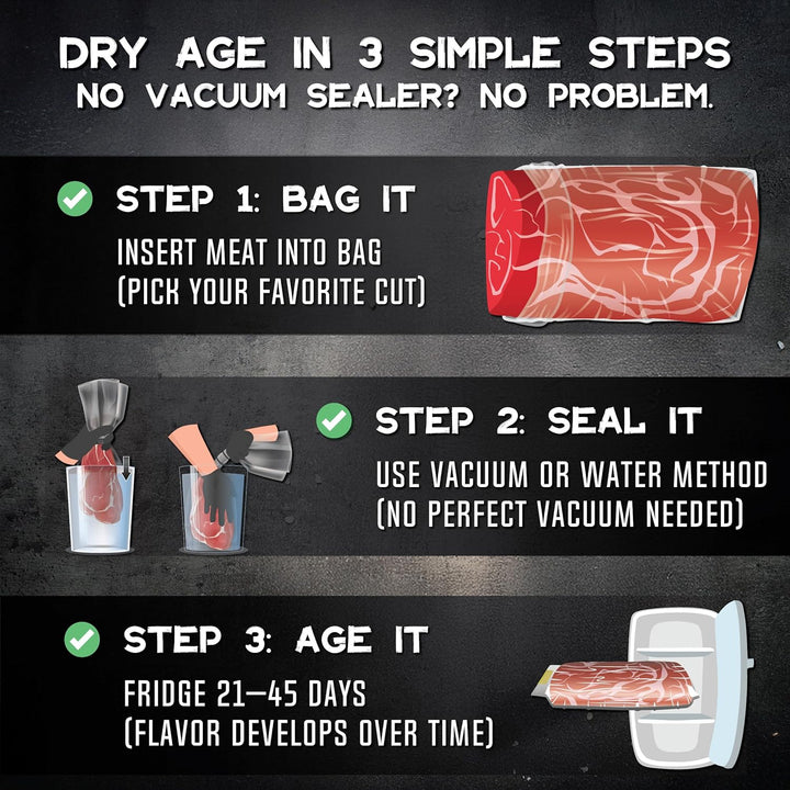 Dry Age Beutel für Rindersteak.Erstellen Sie einfach köstliches DIY-Age-Fleisch.Atmungsaktives Membr