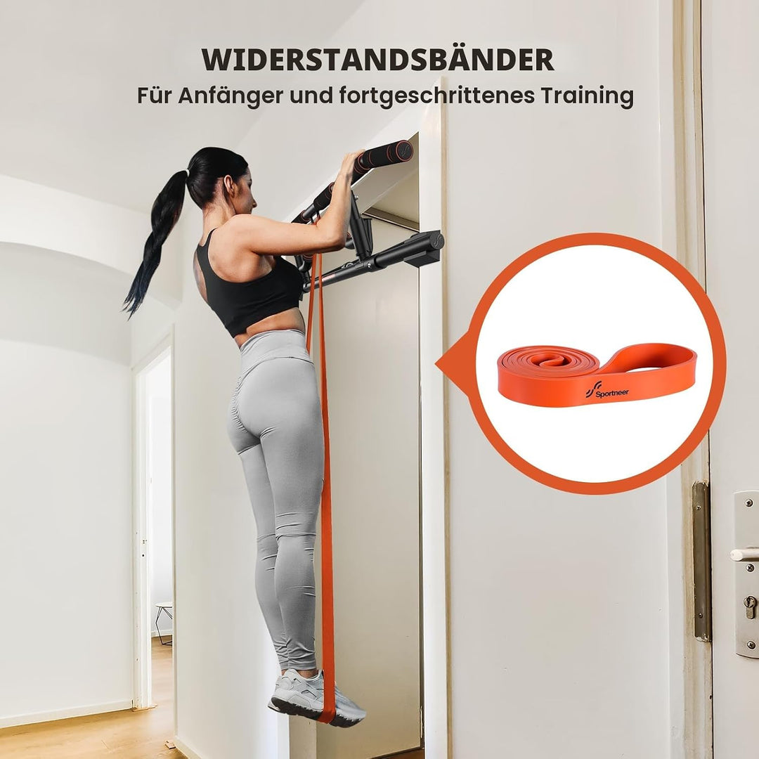 Sportneer Klimmzugstange Türrahmen Pull Up Bar mit vielfältigen Griffmöglichkeiten, Universal anwend