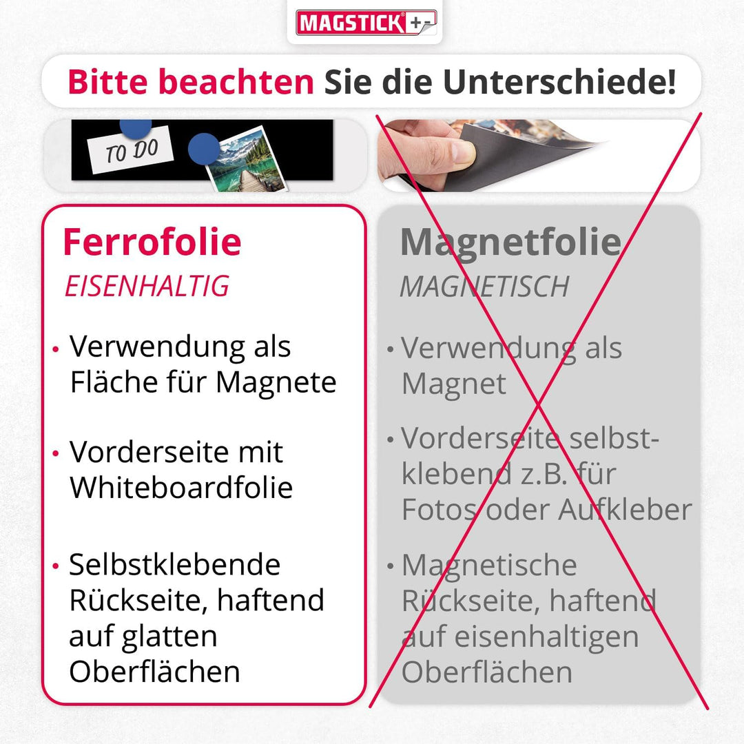 3er Set Ferrofolie Whiteboard-Folie selbstklebend I DIN A4 I flexibel beschreibbar abwischbar I Haft