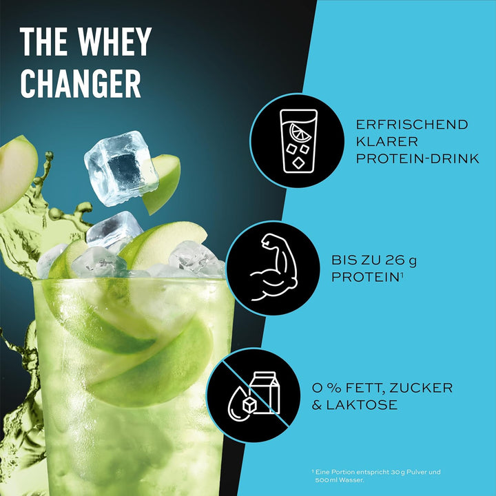 ESN ISOCLEAR Whey Isolate Protein Pulver, 1000g, Green Apple, Proteinlimo mit fruchtig leckerem Gesc