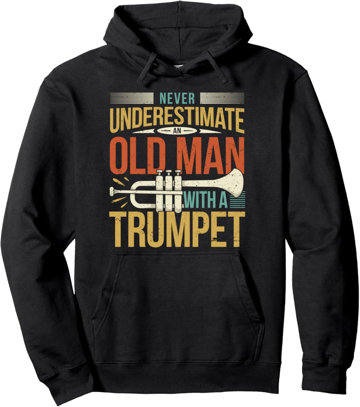 Lustiger Trompeter Spruch Alter Mann Trompeten-Spieler Retro Pullover Hoodie