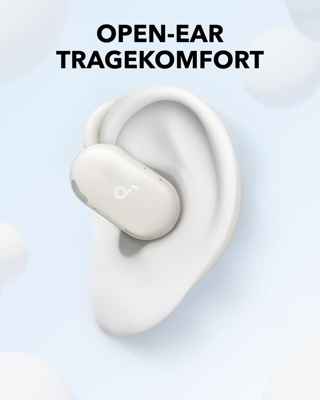 soundcore V20i von Anker Open-Ear Kopfhörer, verstellbare Ohrhaken, komfortabel, fester Halt, starke