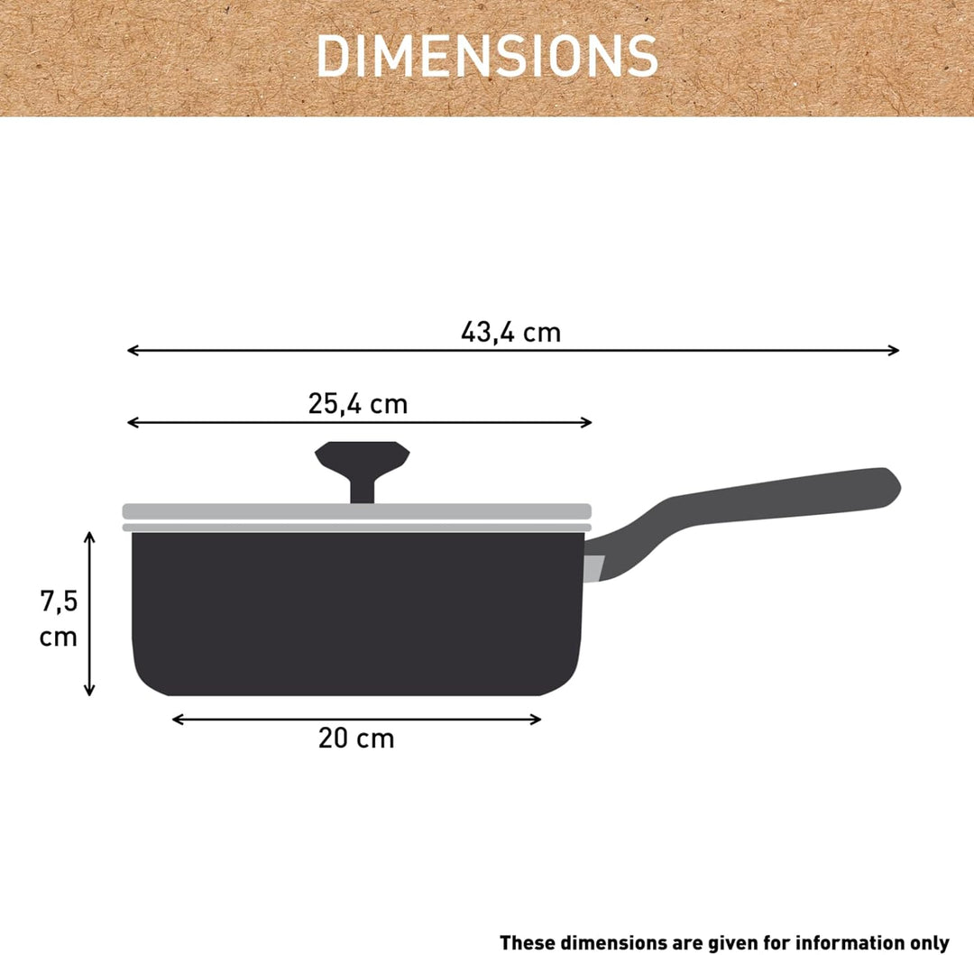 Tefal Renew On Schmorpfanne 24 cm, Antihaftbeschichtung, Keramik, Induktion, Thermo-Signal-Kochanzei