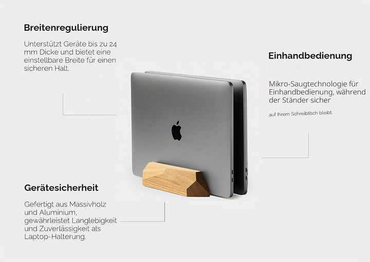 Oakywood Dual Laptop Dock - Doppelter Holzständer für Zwei Laptops oder Tablets - Sichere Aufbewahru