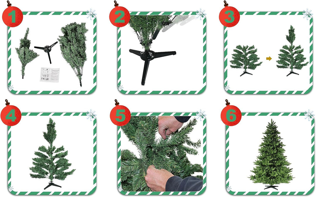 RS Trade HXT 19001 künstlicher Weihnachtsbaum 210 cm (Ø ca. 146 cm ) mit 1910 Spitzen und Schnellauf