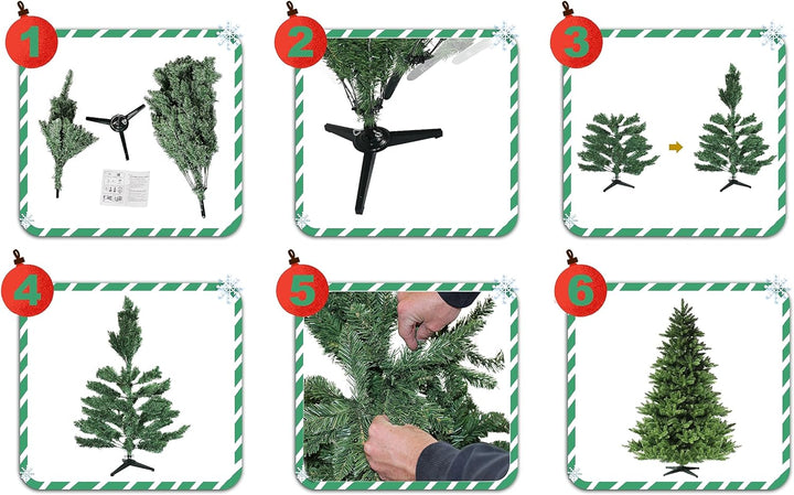 RS Trade® HXT 19001 150 cm künstlicher PVC Weihnachtsbaum (Ø ca. 105 cm) mit 872 Spitzen und Schnell