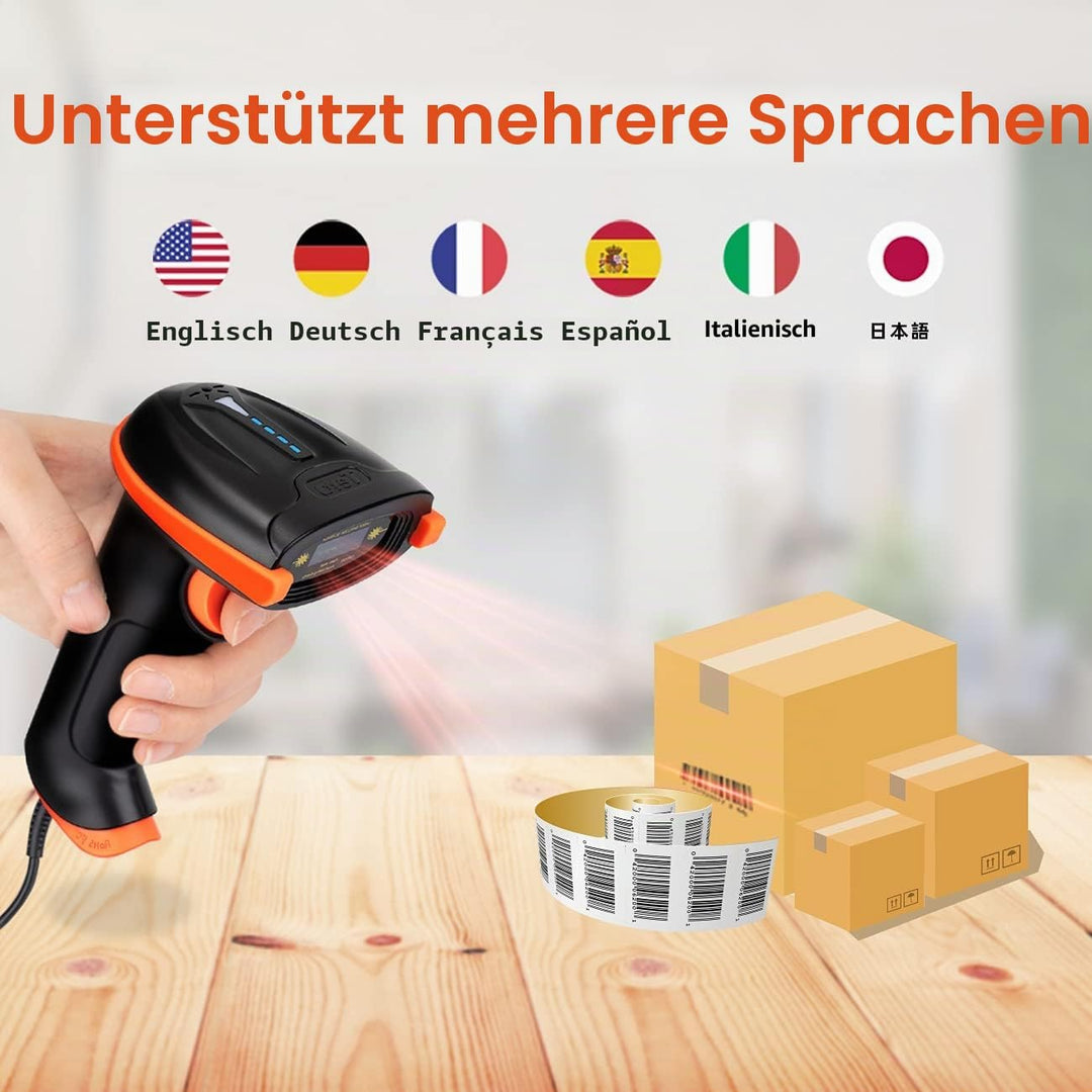 Tera Barcode-Scanner 1D Laser USB Wired Kabelgebunden Handheld Barcodescanner Handscanner Lesegerät