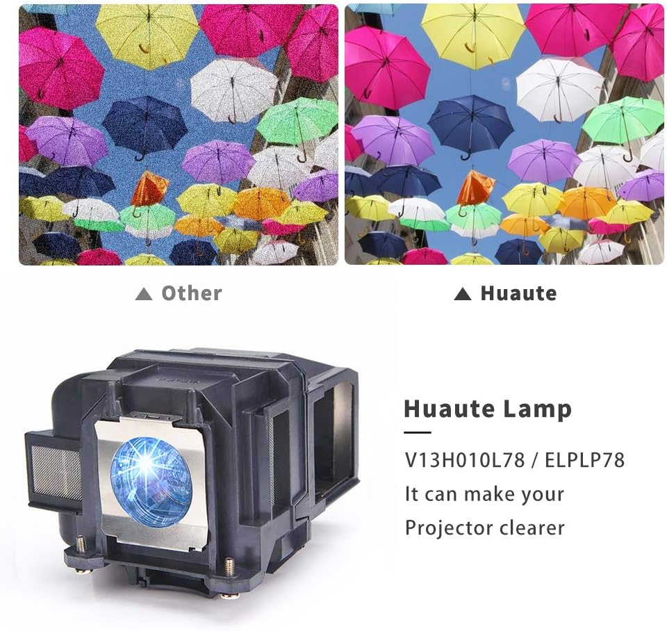 Huaute V13H010L78 / ELPLP78 Ersatzlampe mit Gehäuse für Epson EB-945/955W/965/S17/S18/SXW03/SXW18/W2