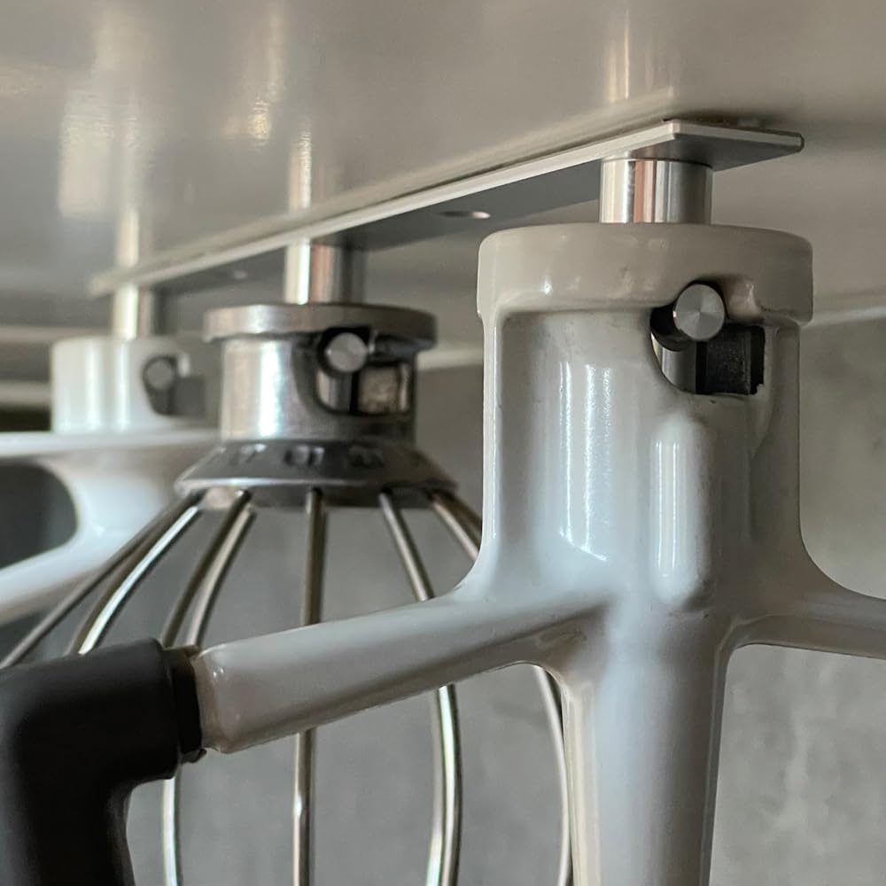 3er Halterung kompatibel mit KitchenAid Leiste Aluminium Halter Halterleiste für Flachrührer Knethak