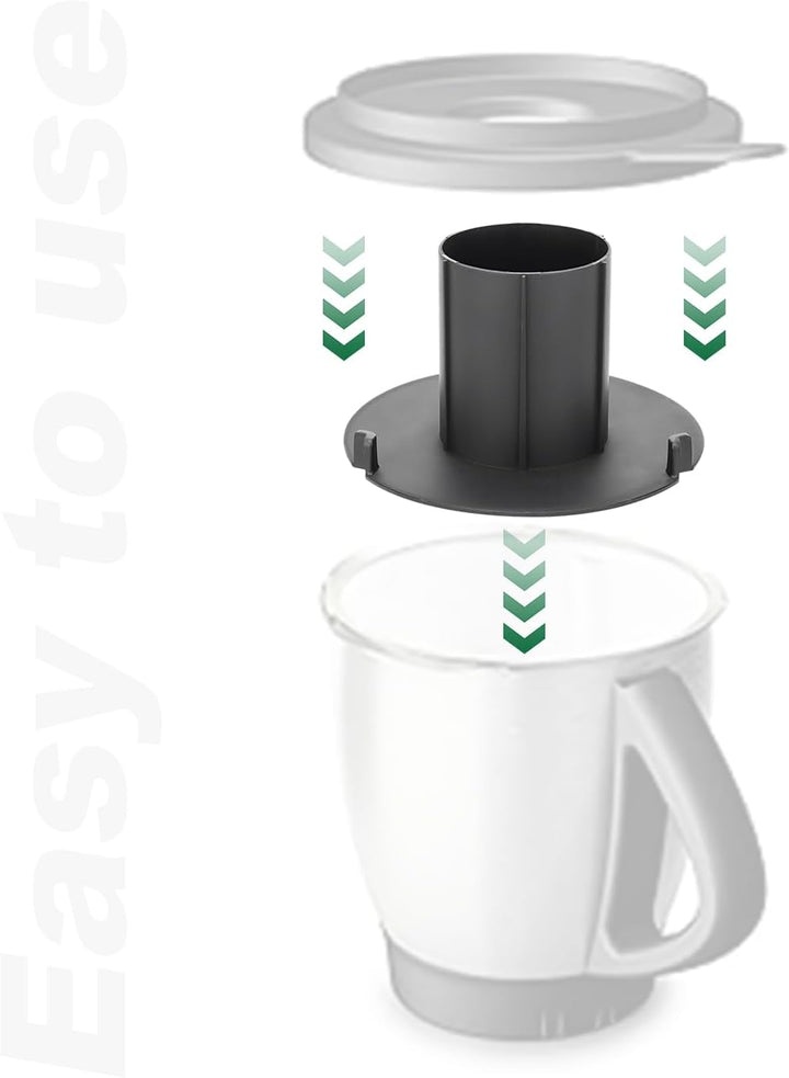 Mixtopf Verkleinerung für Thermomix TM7, TM6, TM5, Mixraumteiler Zerhäckseln von Lebensmitteln, Kuns