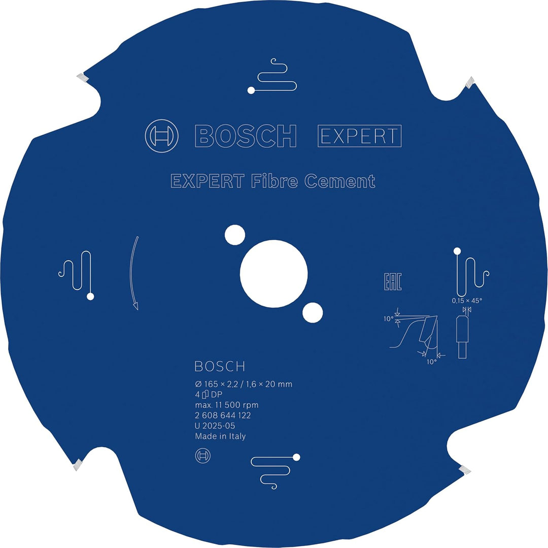 Bosch Professional 1x Kreissägeblatt Expert for Fiber Cement (Faserzement, Sägeblatt Ø 165 x 20 x 2,