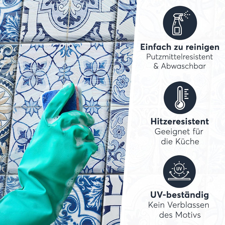 CREATISTO Mosaik Klebefliesen Stickerfliesen Fliesenfolie - Klebefolie Aufkleber für Wand-Fliesen I