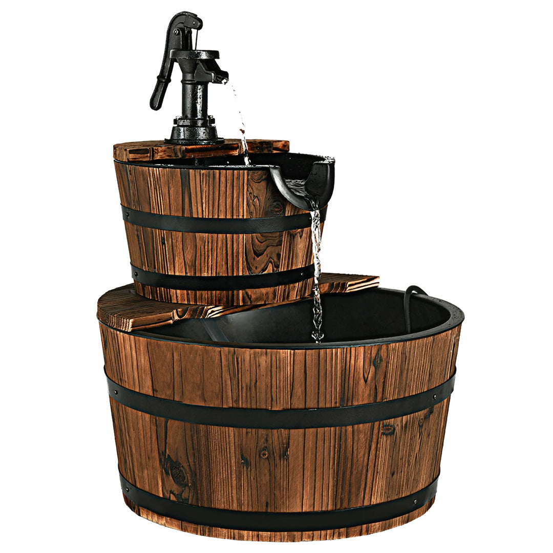 SOARS Gartenbrunnen 2-stufig, Springbrunnen mit Wasserpumpe & einstellbarem Wasserdurchfluss, Wasser