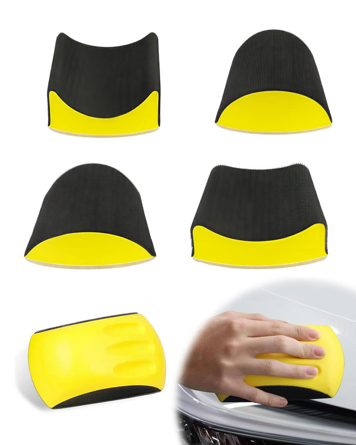 5 Stück 6 Zoll Manueller Schleifklotz: Handschleifer Set mit Klett, Hand Schleifklotz für Schleifpap