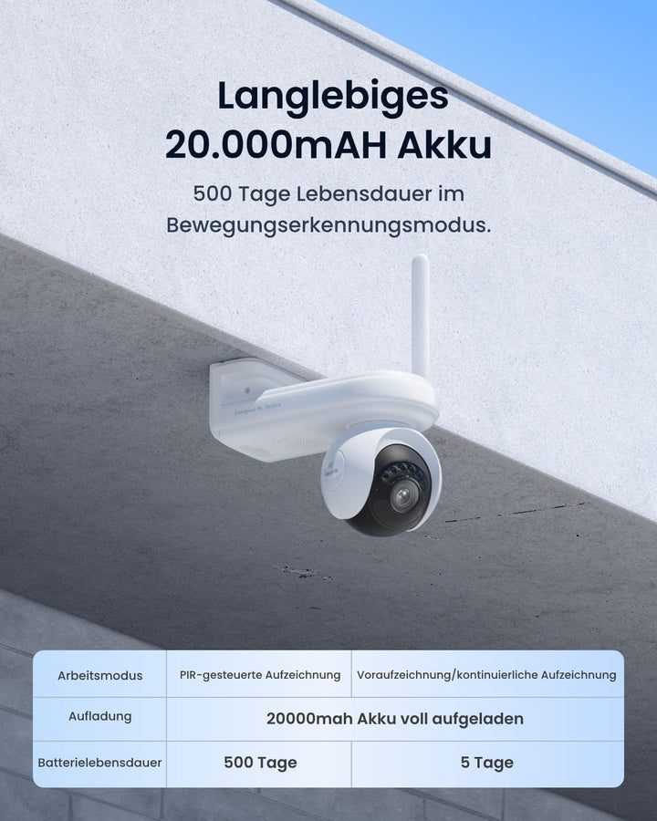 Reolink Altas PT Ultra, 4K Solar Überwachungskamera Aussen Akku mit Daueraufzeichnung, ColorX-Nachts