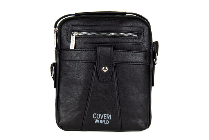 Coveri Umhängetasche aus Kunstleder für Herren, Arbeit, Büro, Freizeit, Handyhalter, Reissverschluss