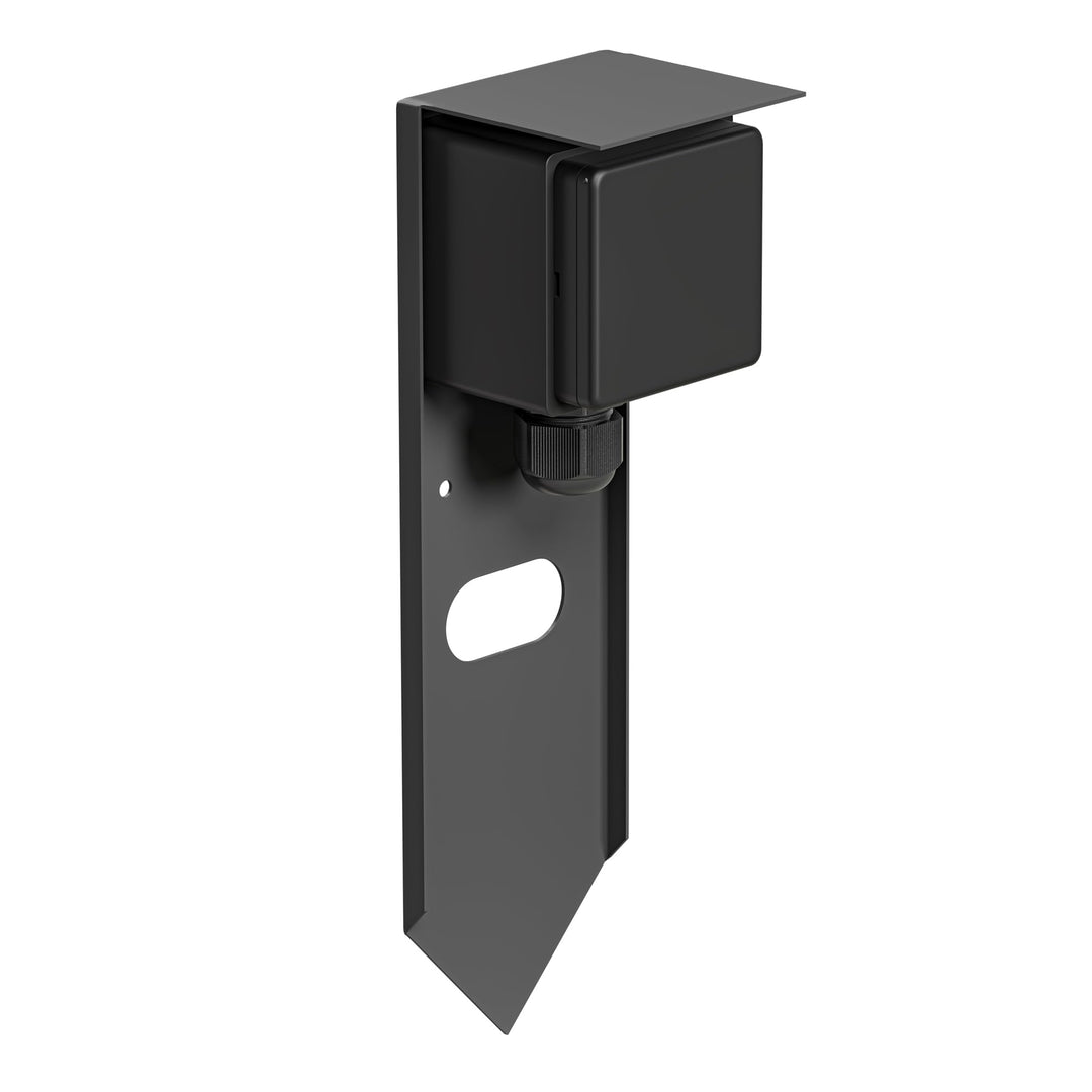 ledscom.de Garten Steckdosensäule PIWI mit Erdspiess für aussen, IP44, 1-Fach, Edelstahl, anthrazit,